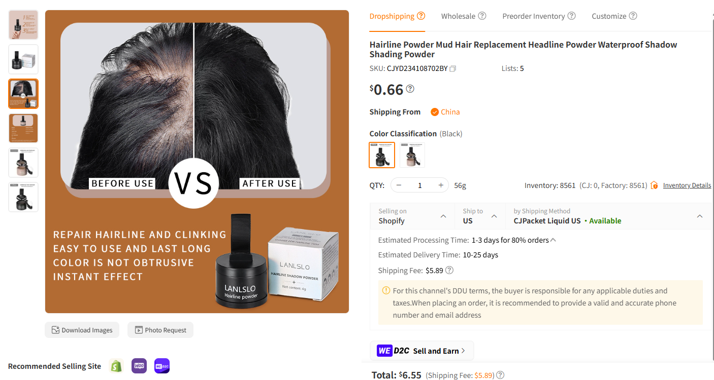 Men’s Hair Root Powder